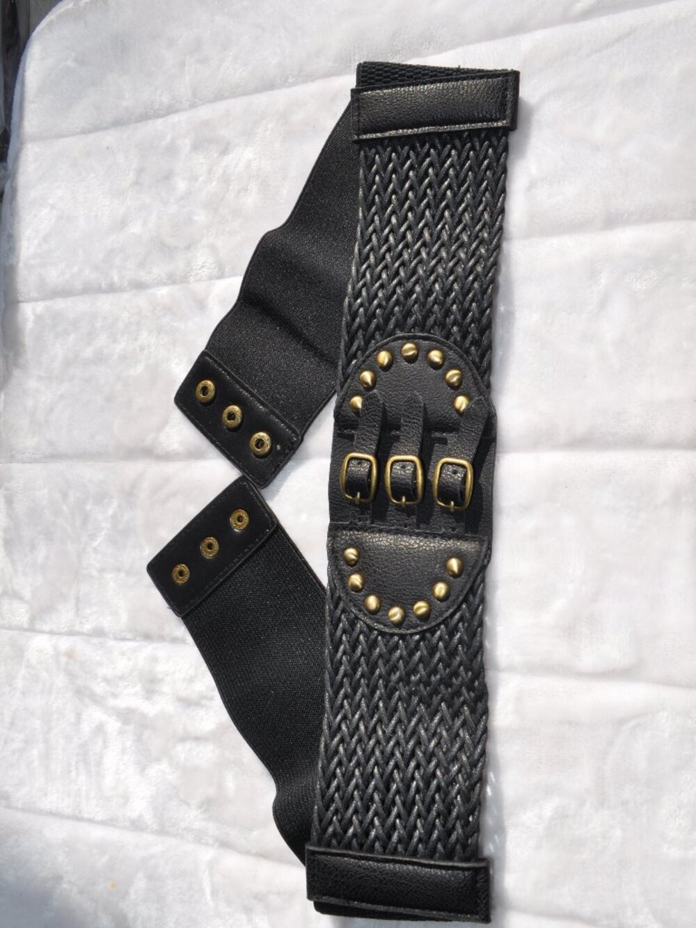 Women's Belt retro vintage Stretchy Cinch Belt 3 Inch Wide High Waist Horseshoe